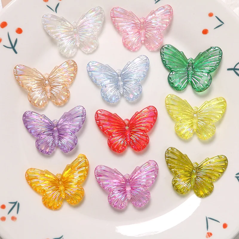 

10pcs colorful butterfly Resin Figurine Crafts For DIY Jewelry Making Accessories