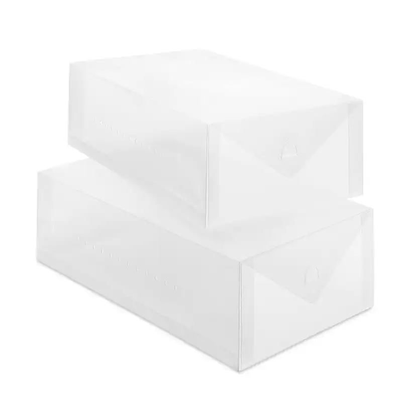 

Stackable Shoe Boxes - Closet Organizer - PVC - Count 2 Plastic organizer box Makeup holder Stuffed animal storage Pill organize
