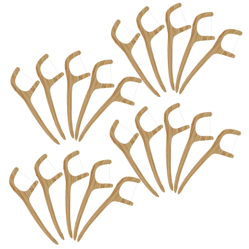 20 шт. одноразовый инструмент для зубной нити портативный бамбуковые зубные