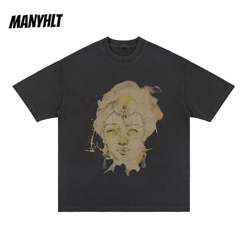 

Футболка мужская хлопковая в стиле Харадзюку, Свободный Топ в стиле хип-хоп, с коротким рукавом, с красивыми надписями в стиле ретро, летняя