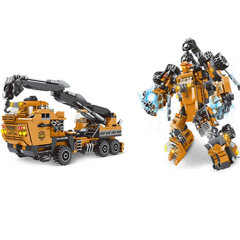 

2023 2in1 NEW MOC Speeds Champions Series Crane Mecha Supercar Race Car Sports Building Blocks Bricks Kits Classic Model