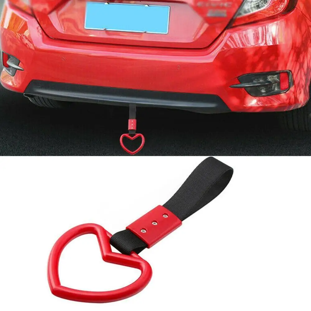 

Newest style tow strap Universal Racing car tow strap Tsurikawa Ring Heart Train Bus Handle Hand Strap Drift Charm Strap Drift