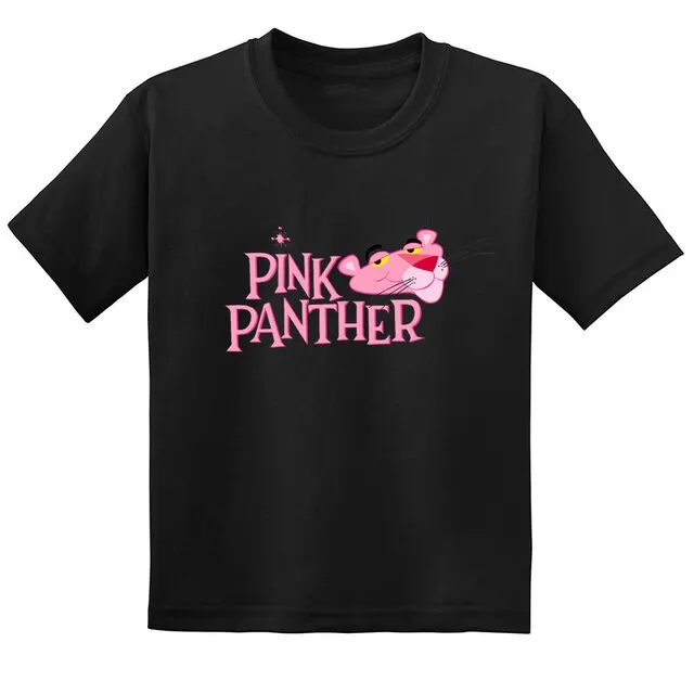 

Kids Cartoon Funny Prints Tshirt Pink Panther T-Shirts Children's T Shirt Girls Clothes Unisex 100% Cotton Boys Graphic Tee Tops