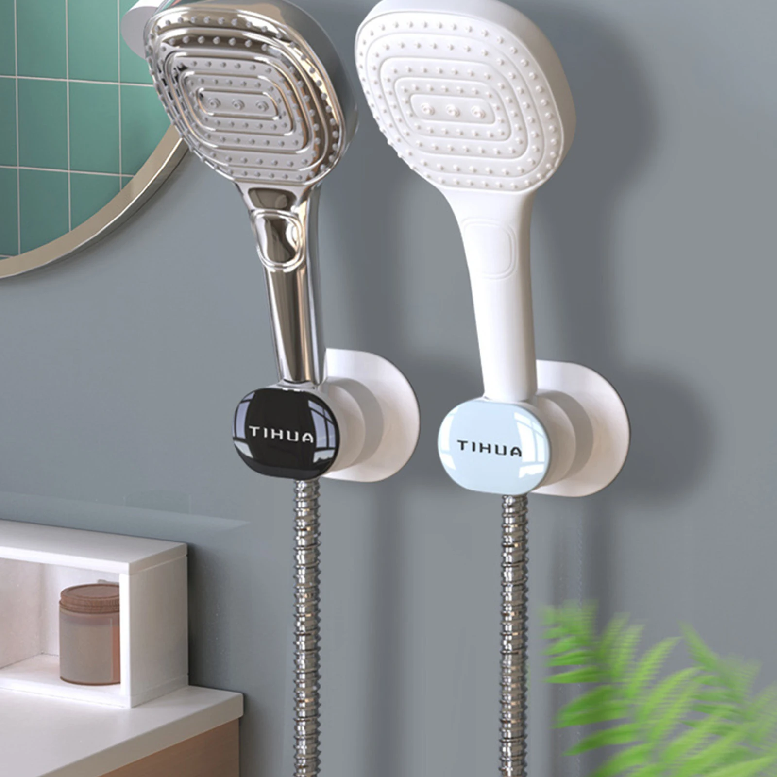 

45 Degrees Adjustable Handheld Shower Head Holder Suction Cup Wall Mount Bracket