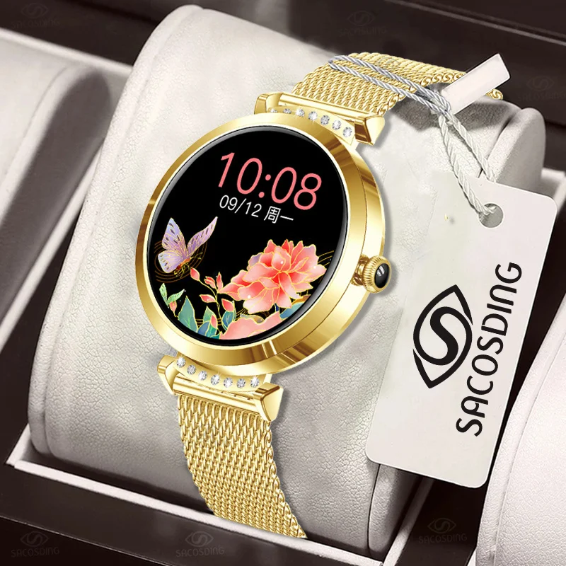 

SACOSDING – montre connectée pour femmes, pour Android 2022, étanche, musique, moniteur de fréquence cardiaque, horloge