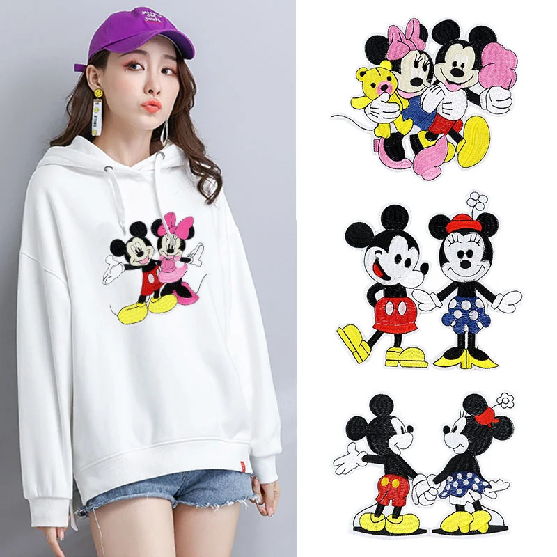 

Cartoon Disney Embroidery Patch Large Mickey Mouse Doll Cloth Sticker Clothes DIY Sewing Clothes Hole Sticker