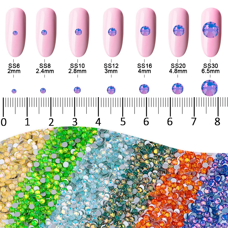 QIAO SS3-SS50 Стразы без горячей фиксации блестящие кристаллы и опала серия супер