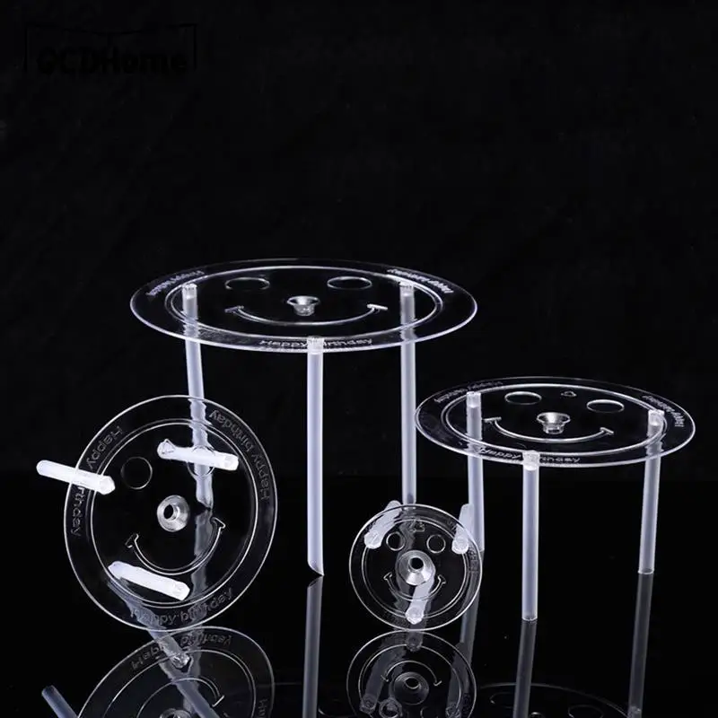 

4Tier 4/6/8/10inch Cake Support Frame Practical Cake Stands Round Dessert Support Spacer Piling Bracket with Straw DIY Cake Tool