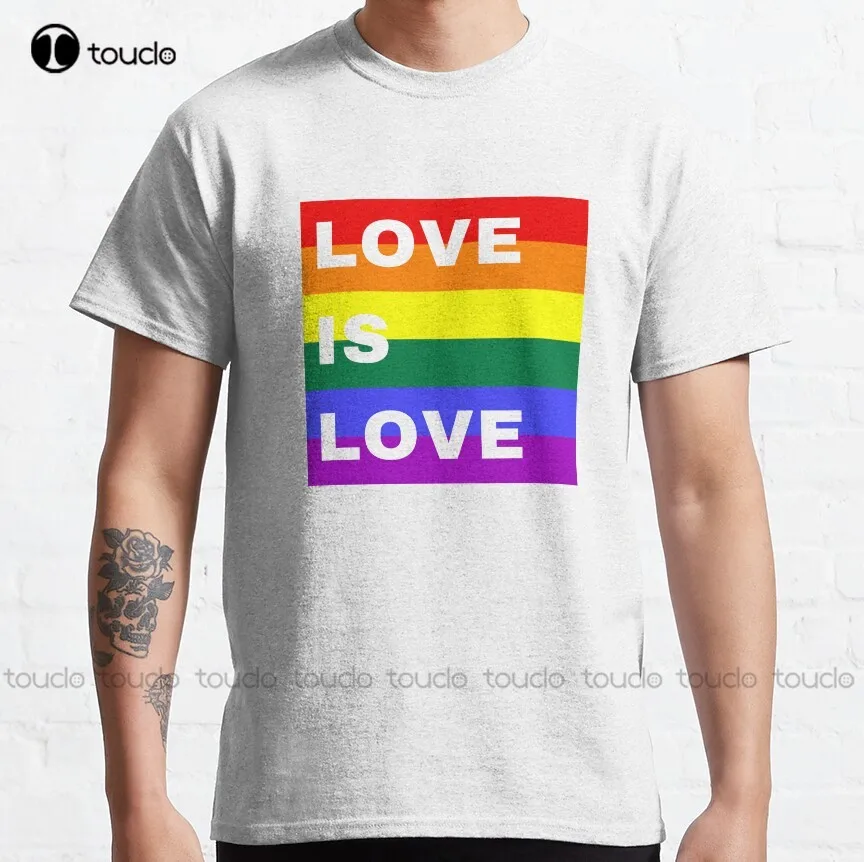 

Love is Love LGBT Gay Pride Month Shirt Classic T-Shirt Christmas Gift Digital Printing Tee Shirts Xs-5Xl Fashion Tshirt Summer