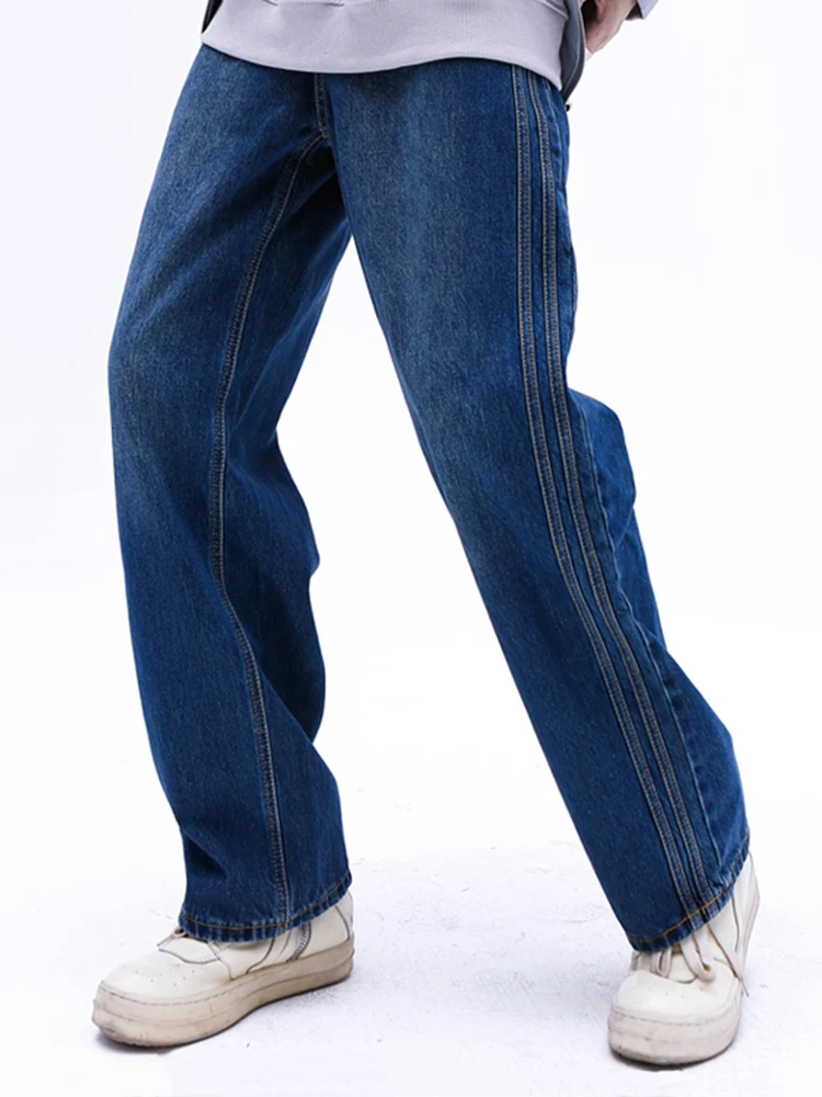 Men's Loose Jeans Street Clothing American High Street Fashion Y2k Jeans Loose Straight Pants Brand Men's Clothing Y2k Clothes