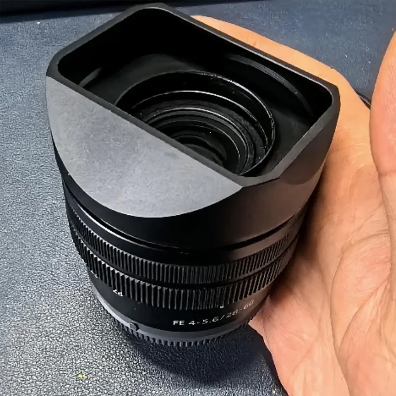 Фото Металлическая квадратная бленда для объектива Sony FE 28-60 мм F/4-5,6 (SEL2860), поставляется с металлической крышкой №5