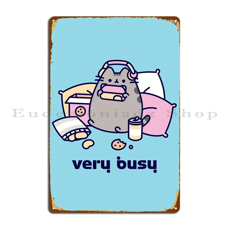 

Очень занятый игровой Кот, металлическая фотография, кухонная Настройка, гостиная, жестяной знак, постер