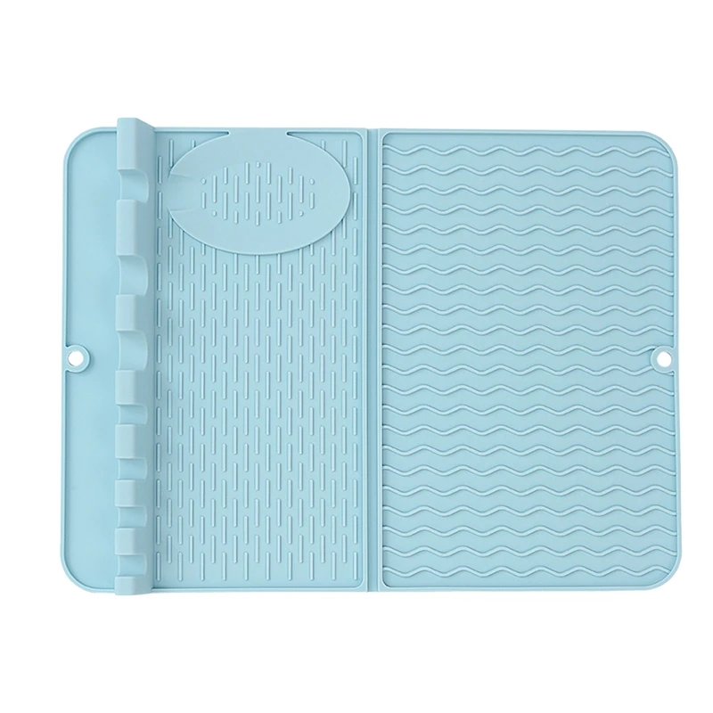 Heat Resistant Dining Tableware Dishwasher Durable Cushion Pad Dinnerware Table Mat Blue