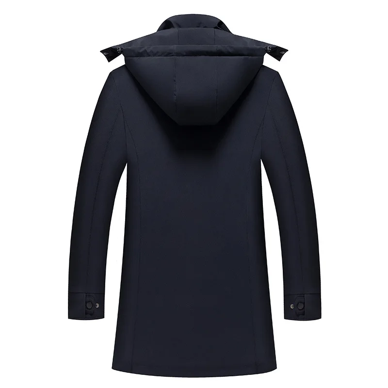 Winter Jacket Men White Duck Down Jacket Thick Warm Long Hooded Mens Solid Color Down Coats Fashion Casual Men Clothing 2021