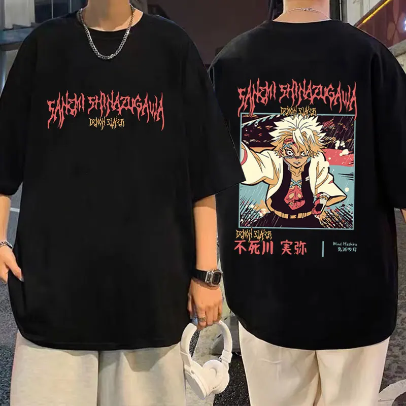 

Anime Demon Slayer Shinazugawa Sanemi Print Graphic T Shirts Kimetsu No Yaiba T-shirt Summer Men Fashion Casual Oversized Tshirt