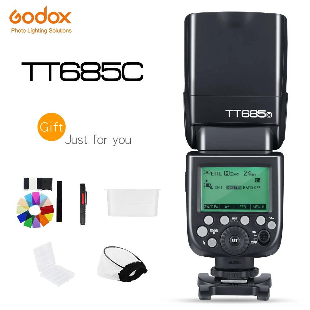 

Вспышка для камеры GODOX Thinklite TTL TT685C 2,4 ГГц Высокая скорость 1/8000s GN60 для Canon EOS Camera s E-TTL II Autoflash (TT685C)