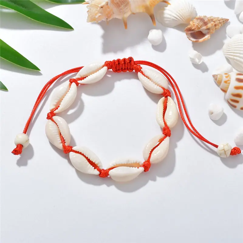 

New Fashion Shell Bracelets Bangle for Women Delicate Rope Chain Bracelet Beads Charm Bracelet Bohemian Beach Jewelry Gift