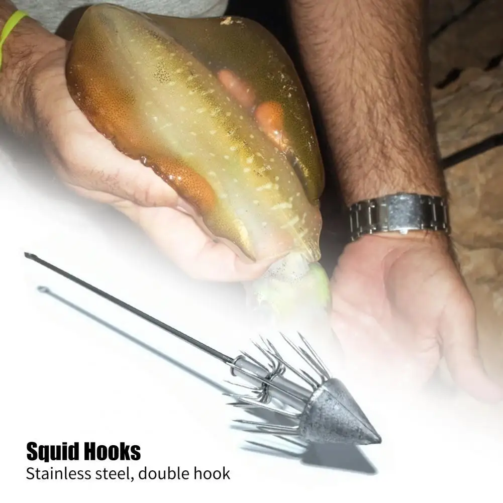 

No Barb Stainless Steel Impact Resistant Squid Hooks for Fishing Lovers