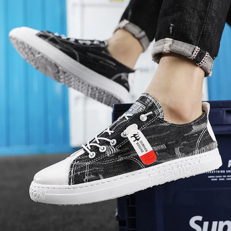 Men Canvas Shoes Vulcanized Shoes Denim 