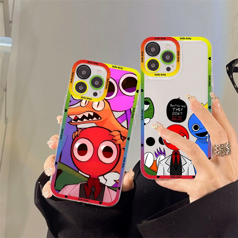 

Rainbow Friends Toy Cartoon Game Phone Case For iPhone 14 13 12 11 Pro Max XS X XR SE 2020 6 7 8 Plus Mini Protective Cover