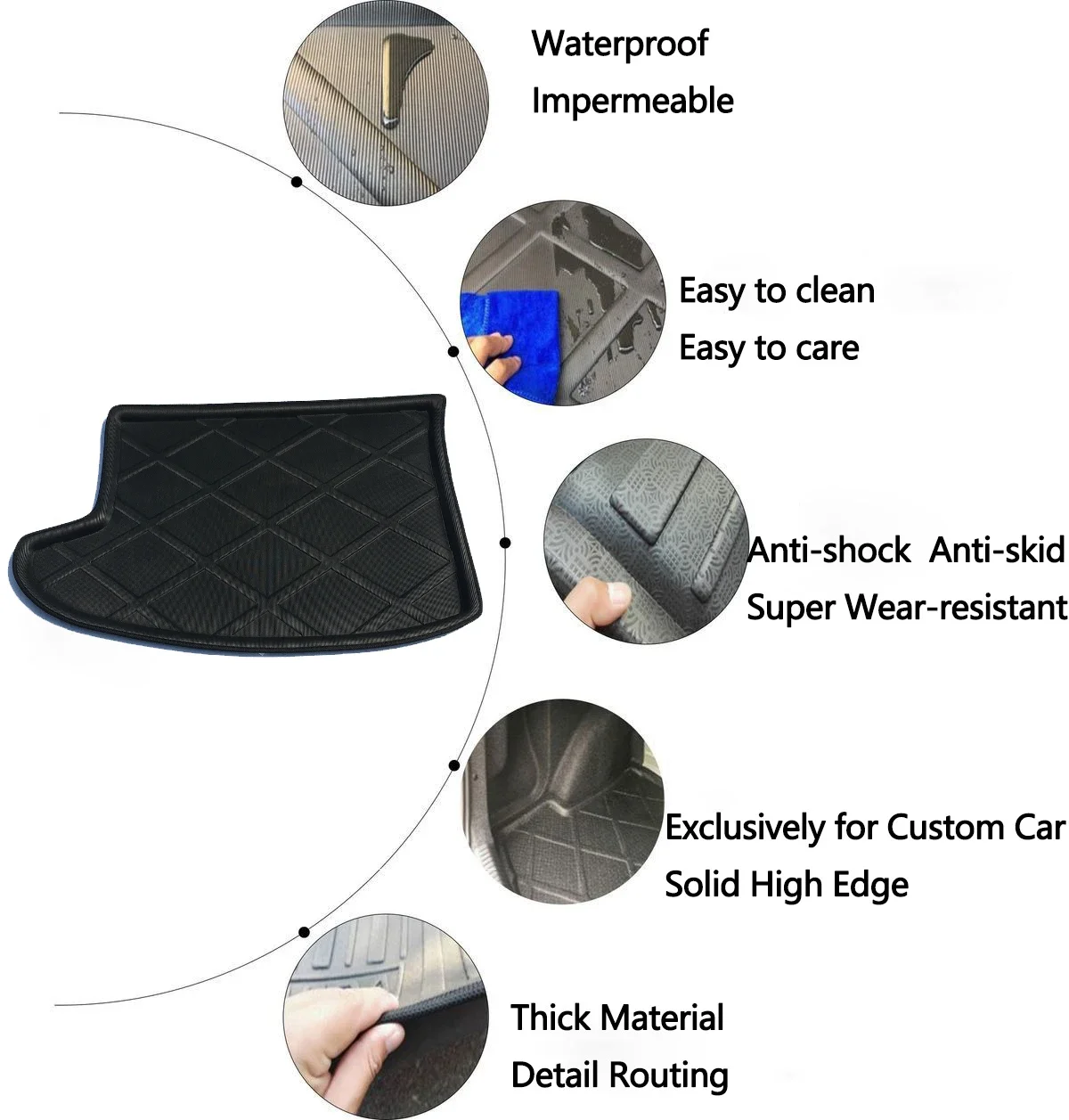 Коврики для багажника автомобиля аксессуары Jeep Compass MK49 2007 ~ 2016 напольный багажник