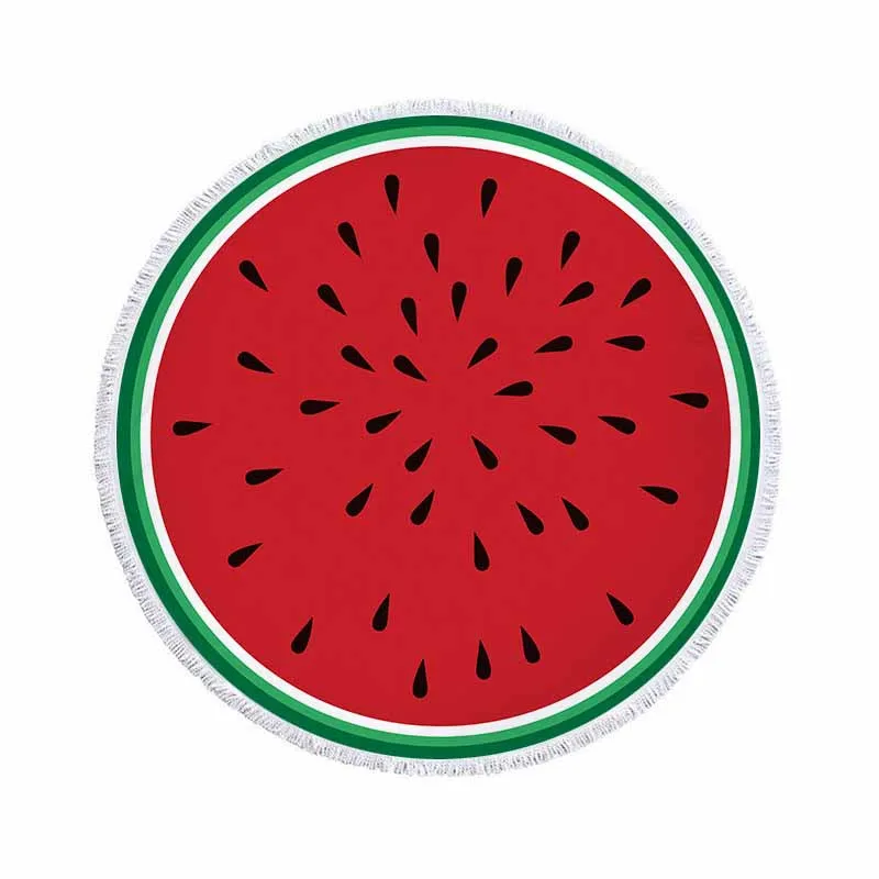 

Fruit Watermelon Round Beach Towel For Kid Adults Microfiber Towels Toalla Blanket Tassels Tapestry Beach Mat