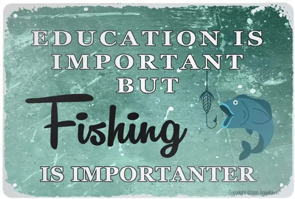 Металлический Ретро-знак Angeloken, винтажный жестяной знак, знак для рыбалки, плакат, настенное искусство в кафе подарок