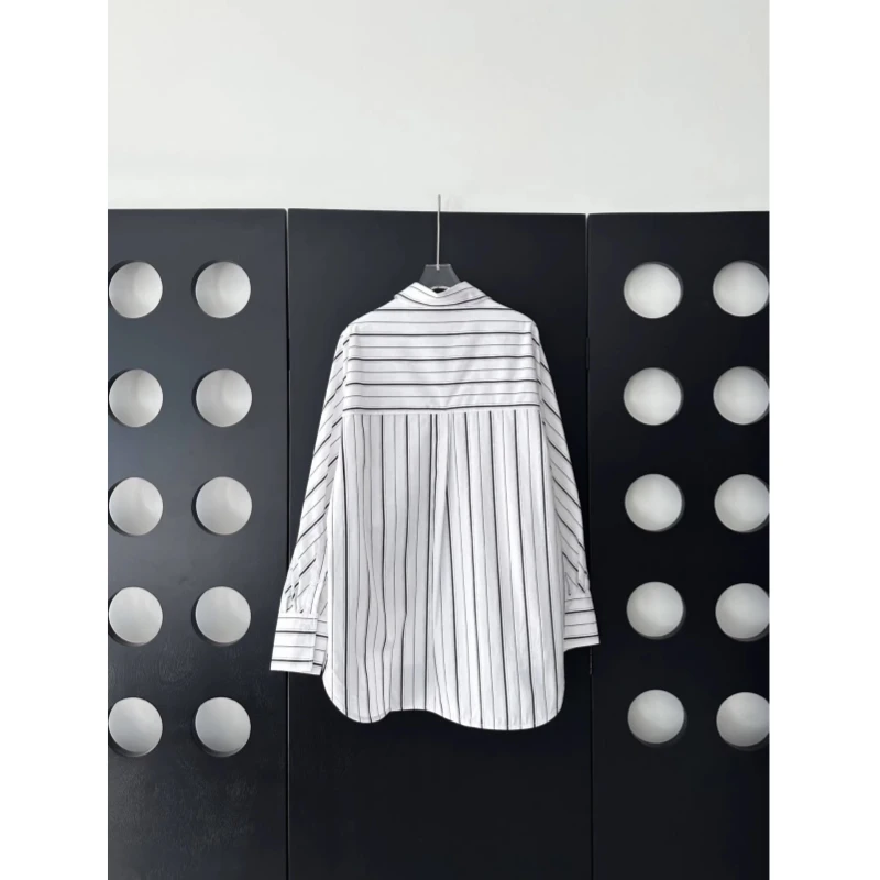 25-летняя новая TT Nordic черно-белая полосатая рубашка из хлопка и поплина в стиле