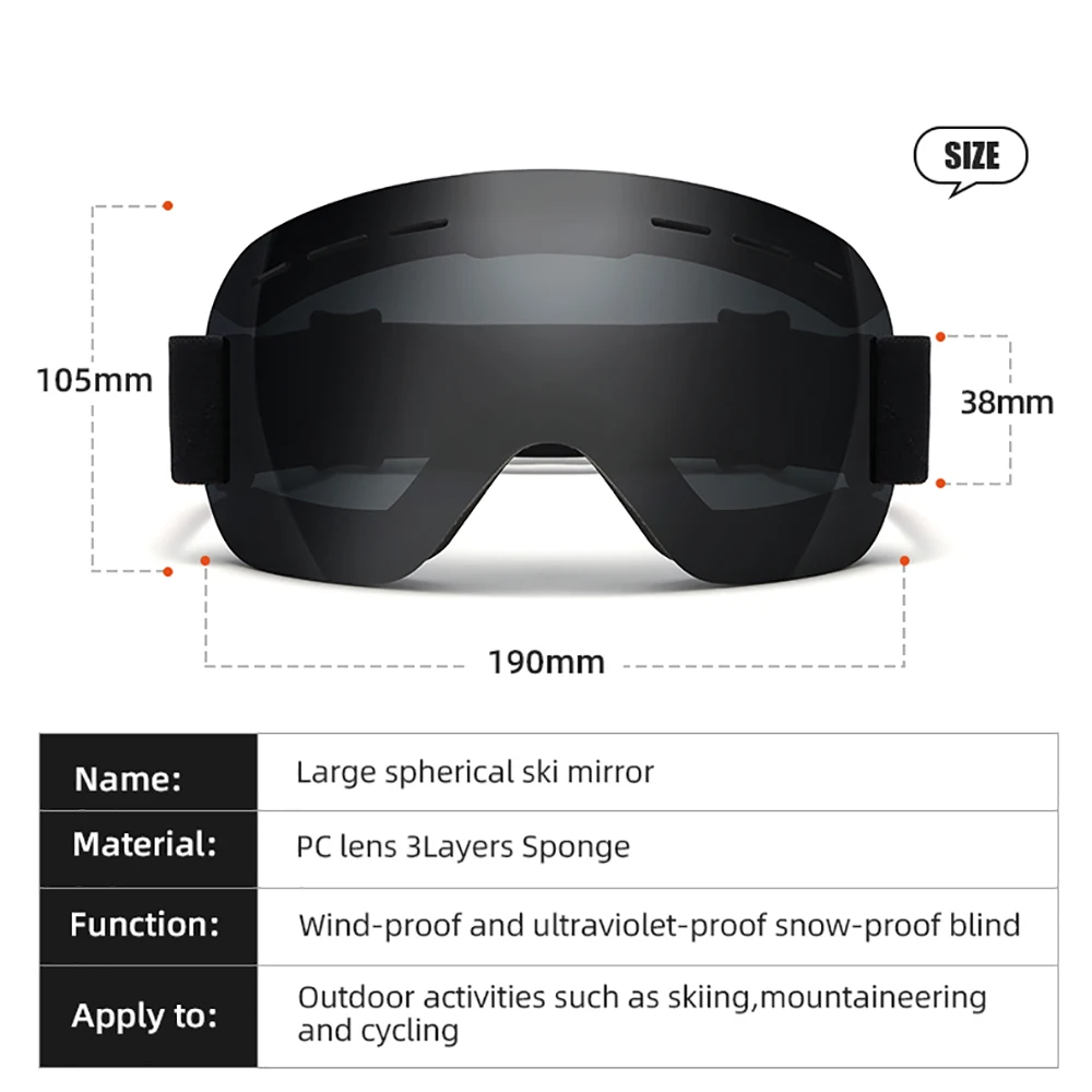 GM лыжные очки горные снегоход зимние спортивные велосипедные солнцезащитные для