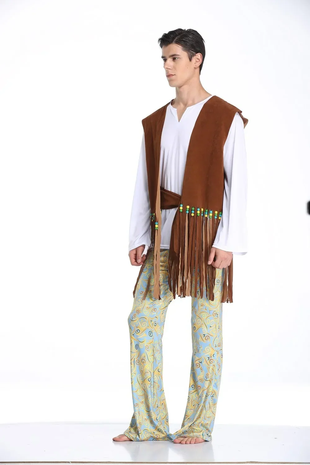 Хэллоуин для взрослых пара индийская племенная принцесса хип-хоп бахрома