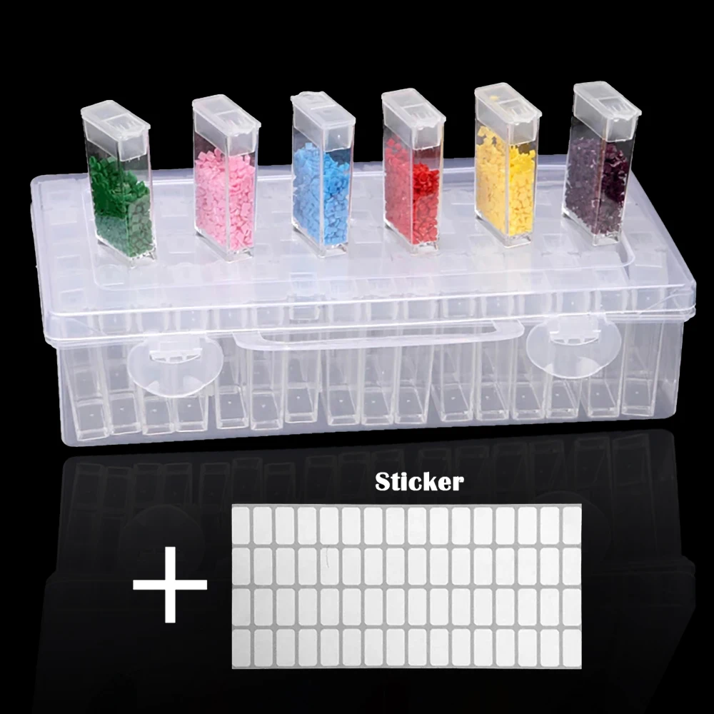 

60/64pcs Slot Diamond Painting Accessories Storage Box Tool Bead Container Diamond Embroidery Plastic Removable Storage Box