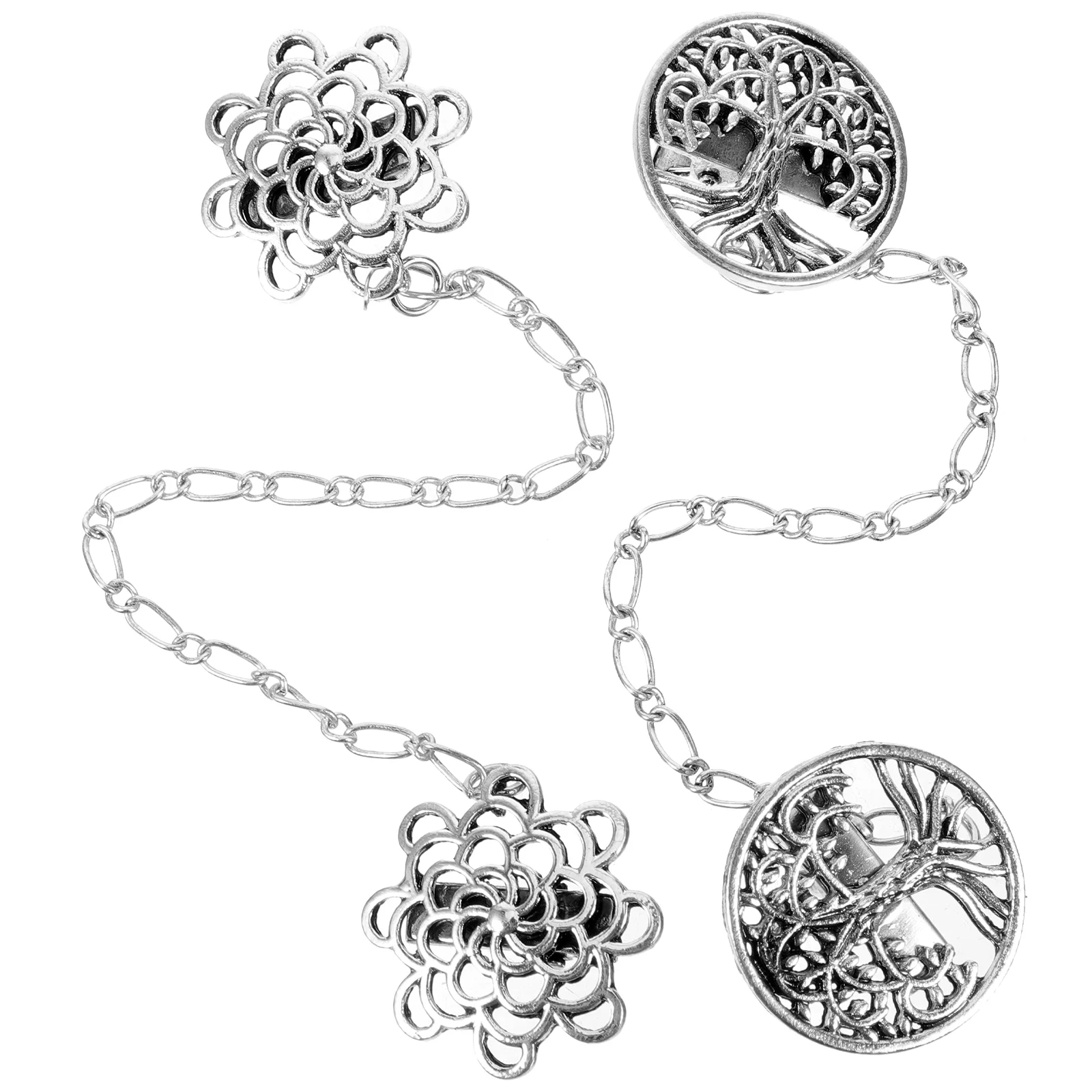 

2pcs Vintage Cardigan Collar Clips Sweater Shawl Clips Women Girls Clothing Accessory