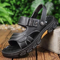 men leather sandals summer casual outdoor beach sandalias hombre antiskid comfortable walking footwear mens shoes free shipping