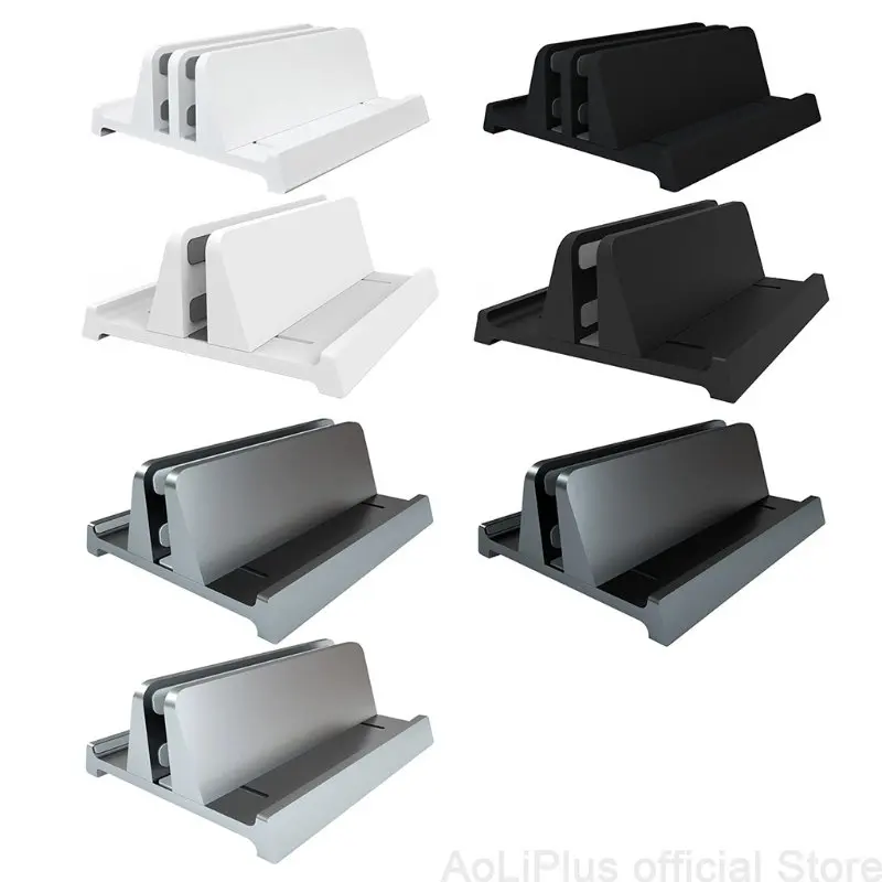

Vertical Laptop Stand with Adjustable Dock Strong Desktop Computer Laptop Holder Space Saving Rack Fit Small Home Office