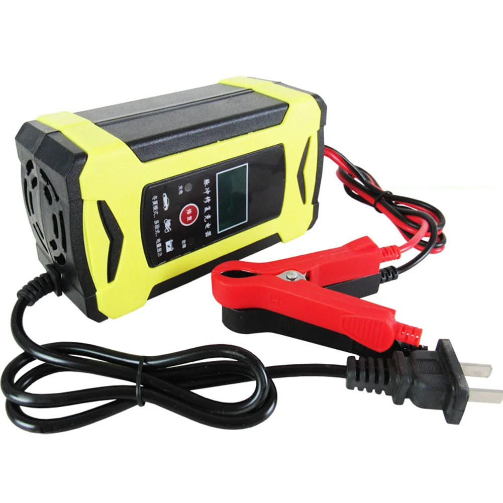 

6A 12V Car Battery Charger Automatic Intelligent Fast Power Charging Motorcycle Digital Acid Battery LCD Display Charger Battery