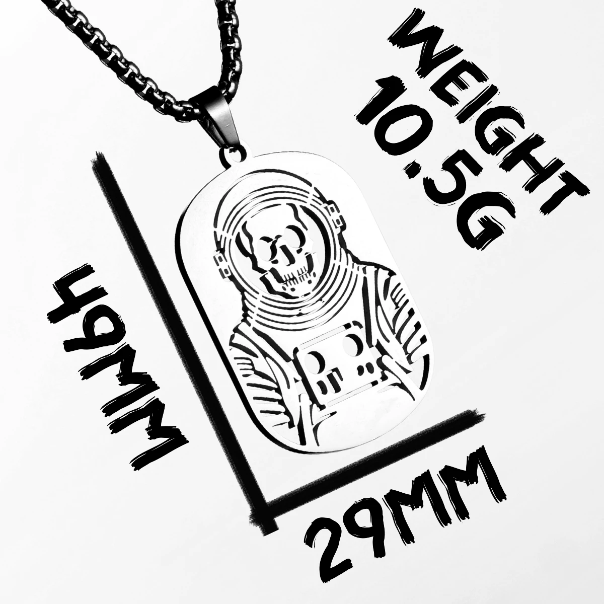 Череп космонавт уникальные полые мужские ожерелья кулон из нержавеющей стали