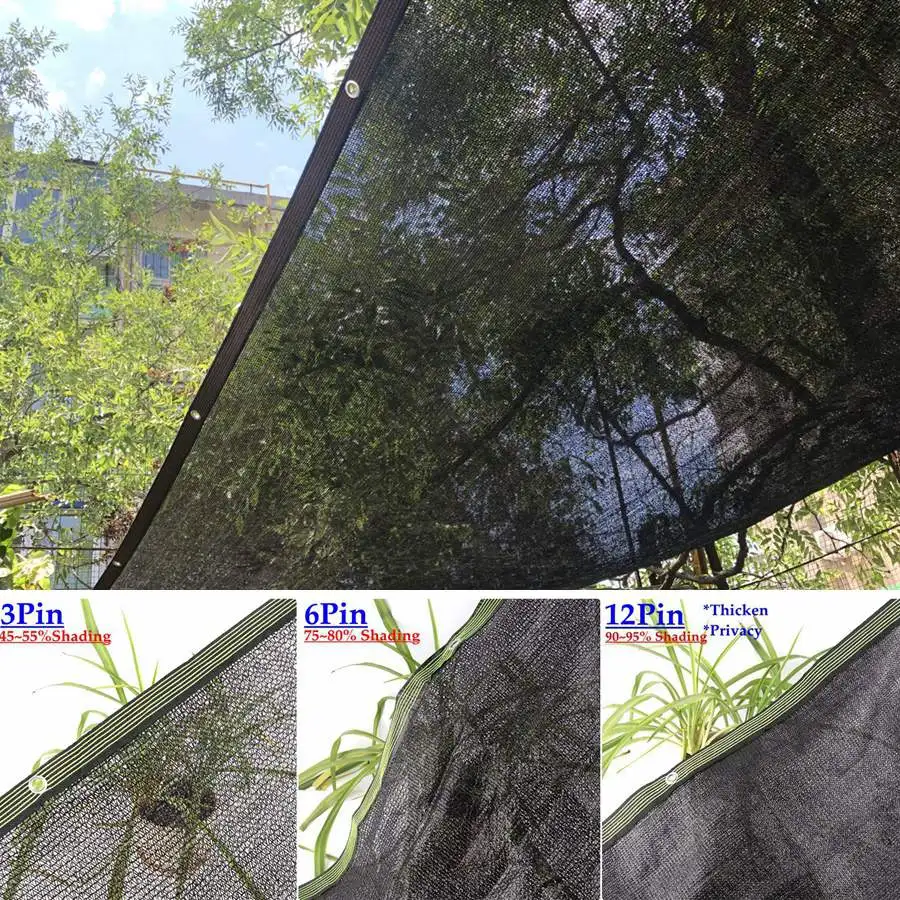 New Anti-UV Black HDPE Sun Shade Net Outdoor Pergola Canopy Agriculture Greenhouse Shading Garden Flower Bonsai Plants Cover Net