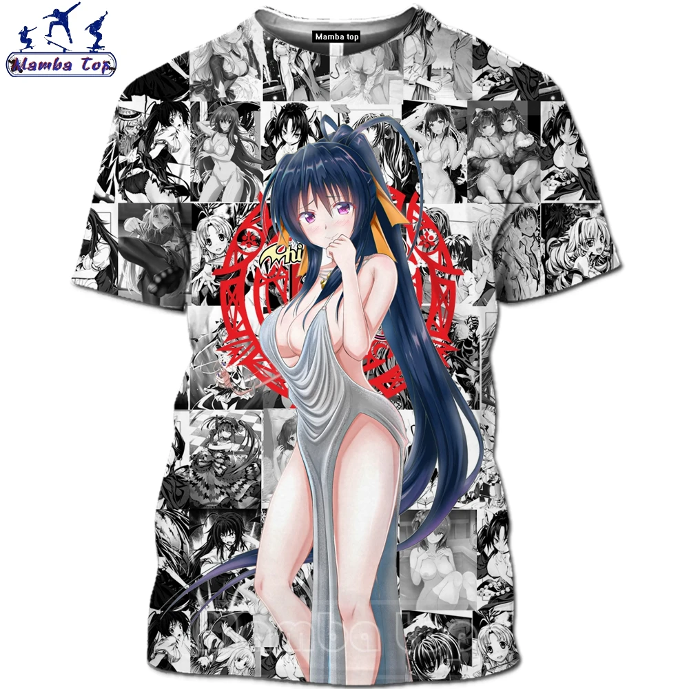 

Mamba Top Anime Tee Cartoon Girl Animated High School DxD T Shirt Women Streetwear 3D Print Sexy Hentai Loli Harajuku Men Tshirt