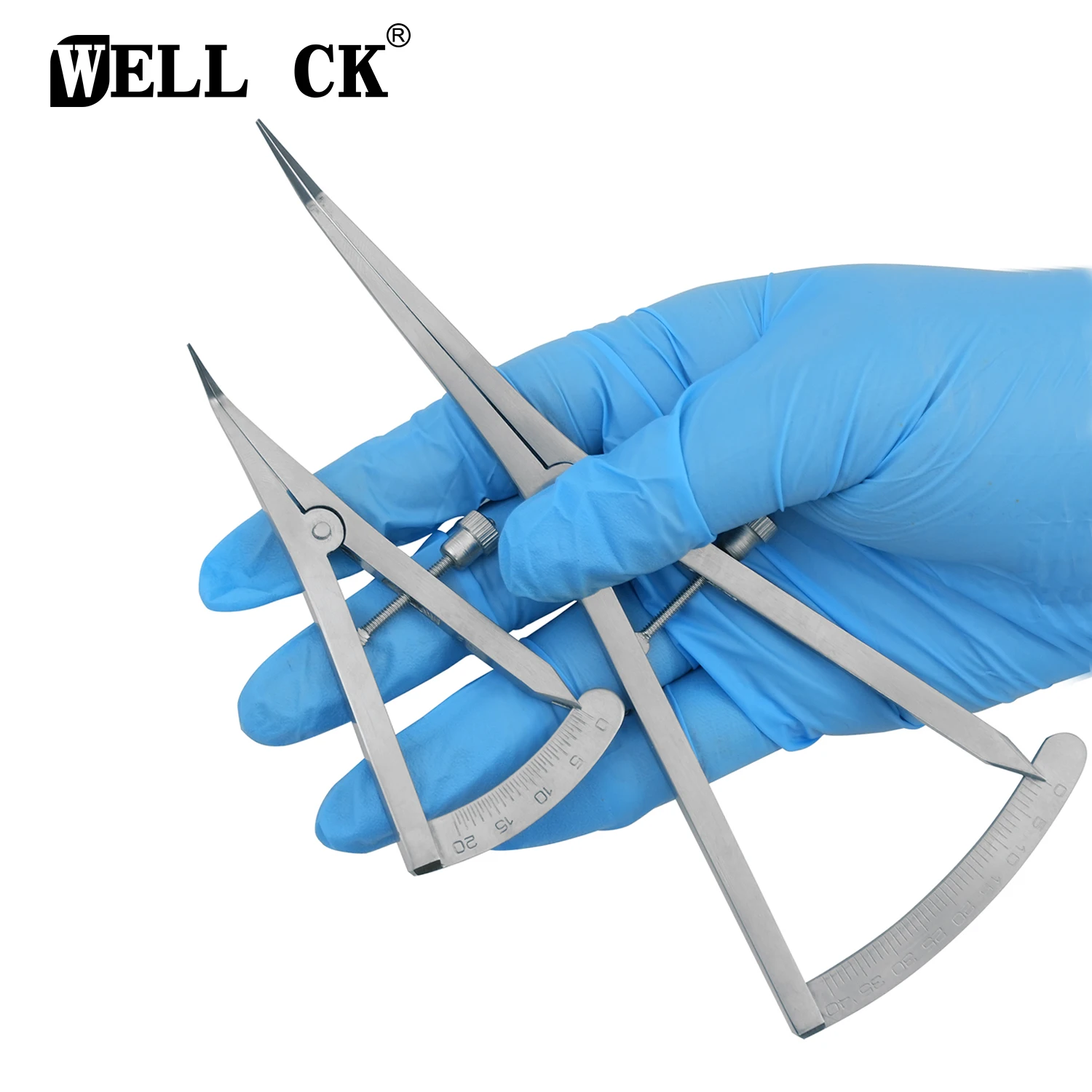 WellCK 1 шт. штангенциркуль для костей зубного имплантата прямой/изогнутый
