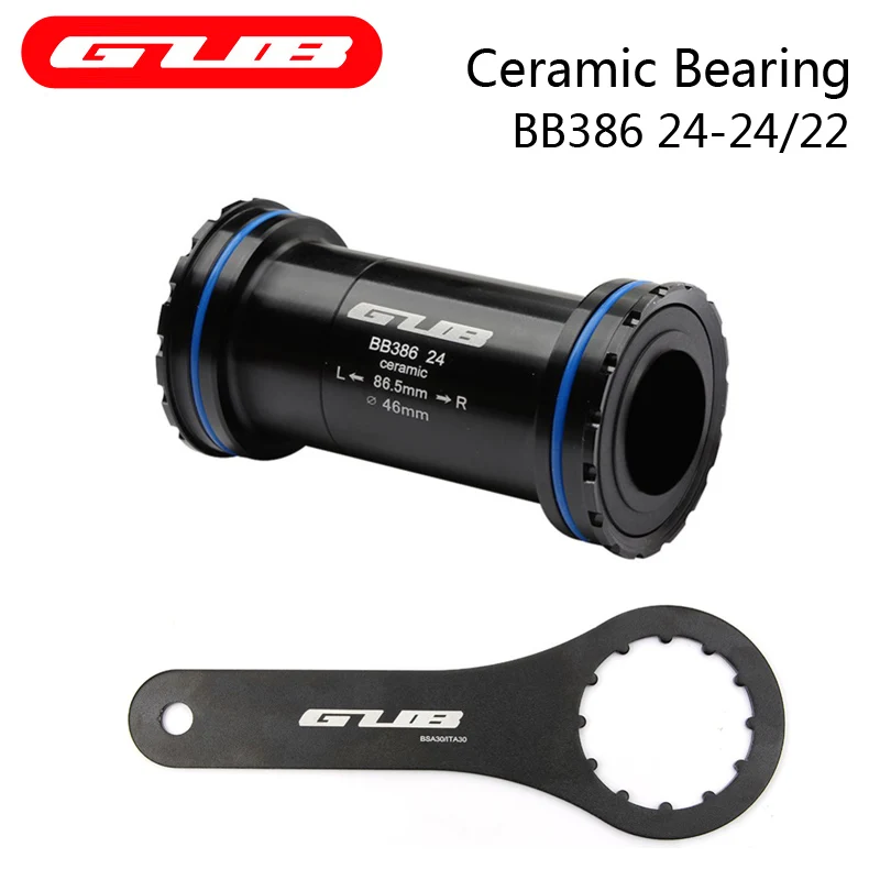 

GUB Bicycle BB386 24mm Ceramic Bearing Bottom Brackets Axle For MTB Road Mountain Bike Frame Shell 22/24mm Crankset Chainset