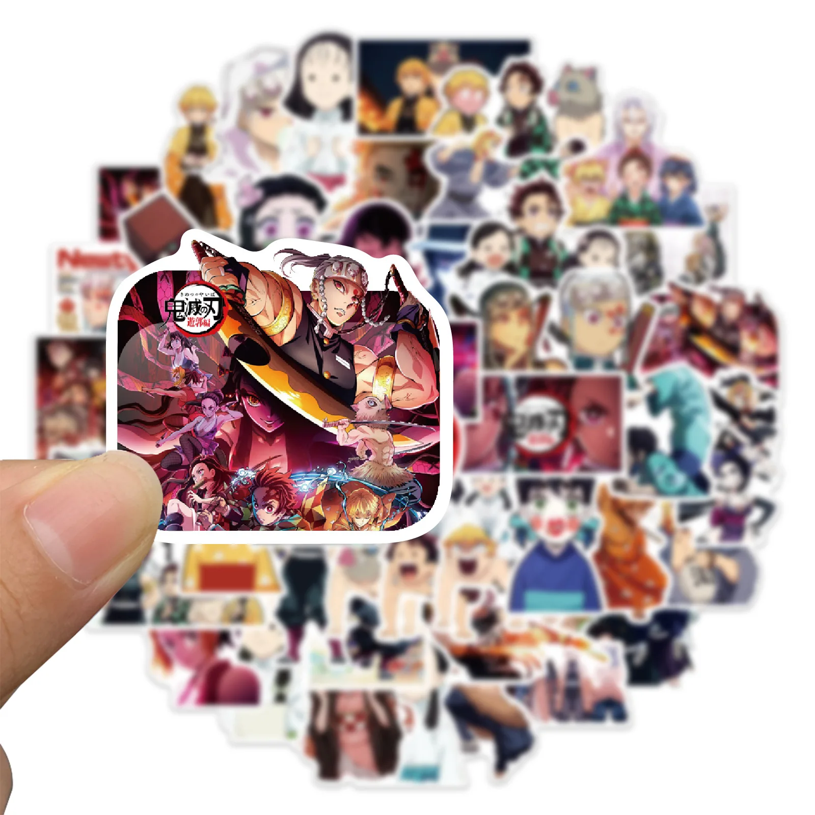 

50PCS Uzui Tengen Demon Slayer Kimetsu No Yaiba Yuukaku-Hen Suma Daki Nezuko Makio Anime Waterproof Stickers Suitcase Car Toys