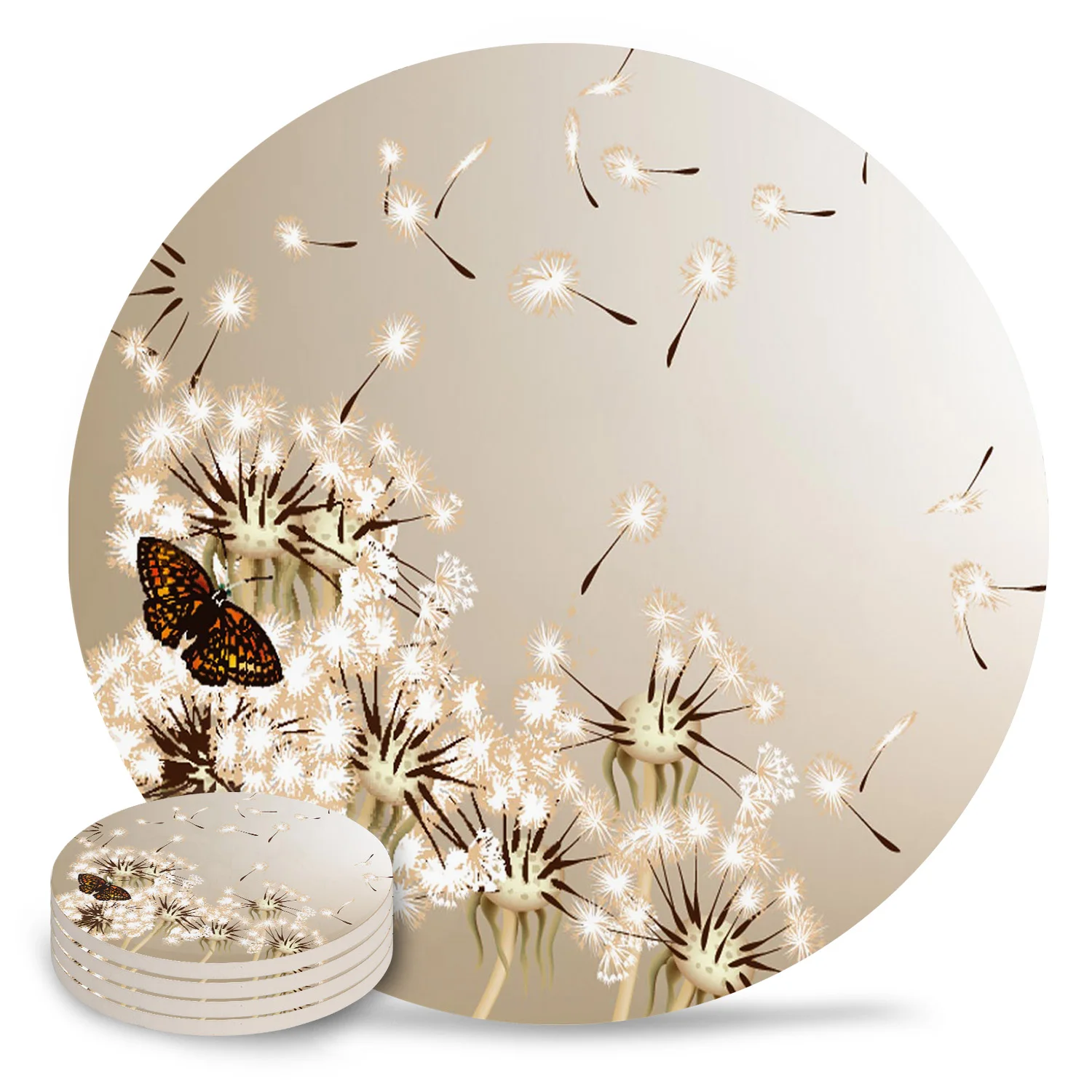 Одуванчик Бабочка цветок искусственный кухонный стол круглая подставка