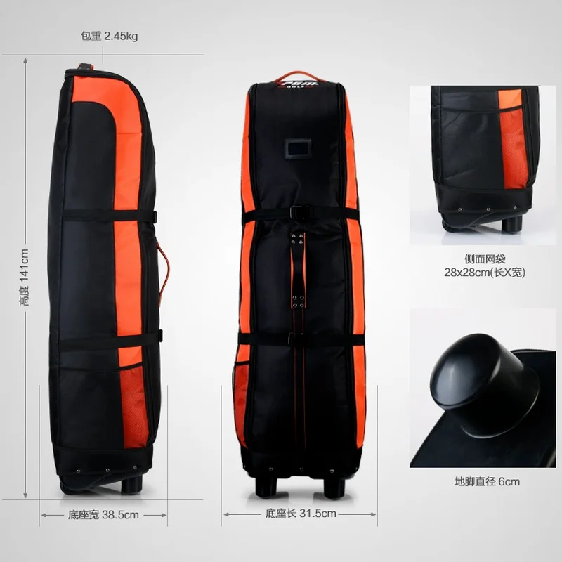 PGM Travelling Golf Aviation Bag Wheels Golf Travel Bag Large Capacity Package Bag for Trip Foldable Golf Bags for Airplane
