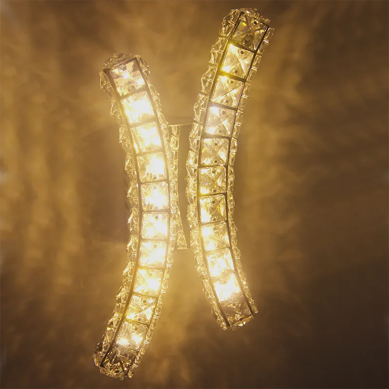 

32*19CM LED K9 Crystal Wall Lamp Living Room Background Wall Lamp Villa Corridor Lamp Bedroom Bedside Indoor Decor Wall Lamp