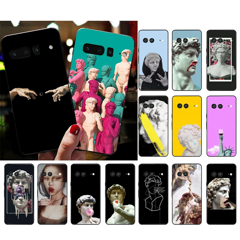 

Phone Case for Google Pixel 7 Pro 7 6A 6 Pro 5A 4A 3A Pixel 4 XL Pixel 5 6 4 3 XL 3A XL 2 XL Art David Mona Lisa Plaster Statue