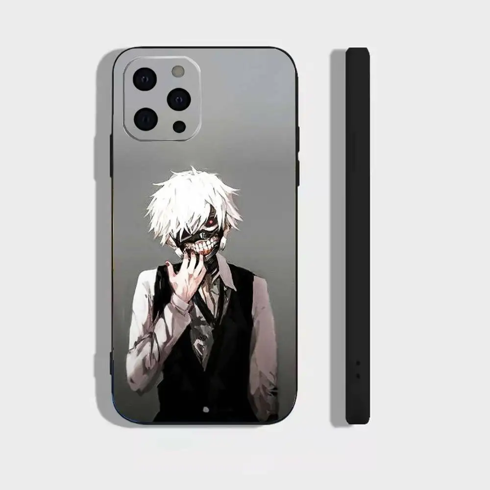 Фото Чехол для телефона Tokyo Ghoul Kaneki Ken (аниме) для iPhone 17, 16, 15, 14, 13, 12, 11 Plus, Pro Max и других моделей, мягкий черный чехол №5