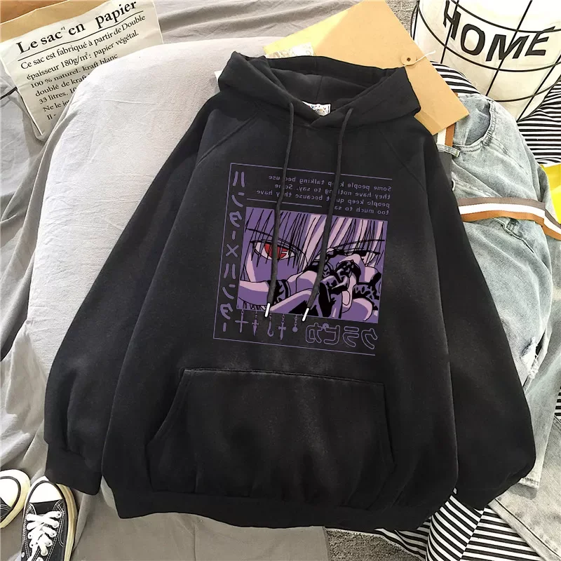 

2023NEW Hoodies Hunter X Hunter Women Pullovers Hoodies Sweatshirts Killua Zoldyck Devil Eye Print Anime Hoody Streetwear Tops