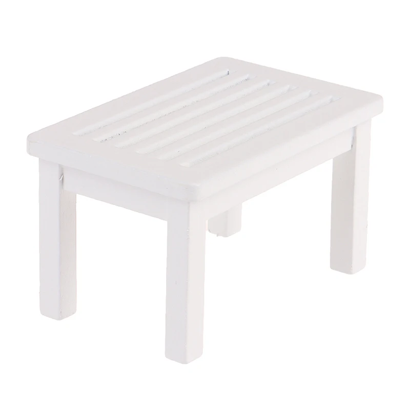 

1pc DIY 1:12 Dollhouse Miniature White Wooden Tea Table Furniture Accessories Toys for Kids Baby Children