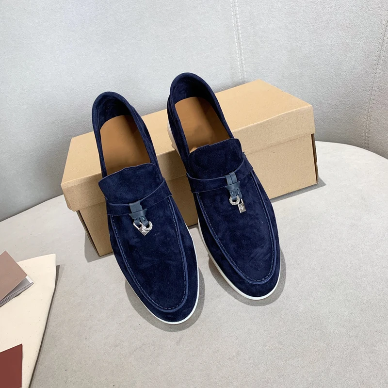 Summer New Walking Leather Loafers 2023 Top Comfortable Fashion soft Sole Casual LP Shoes For Men And Women