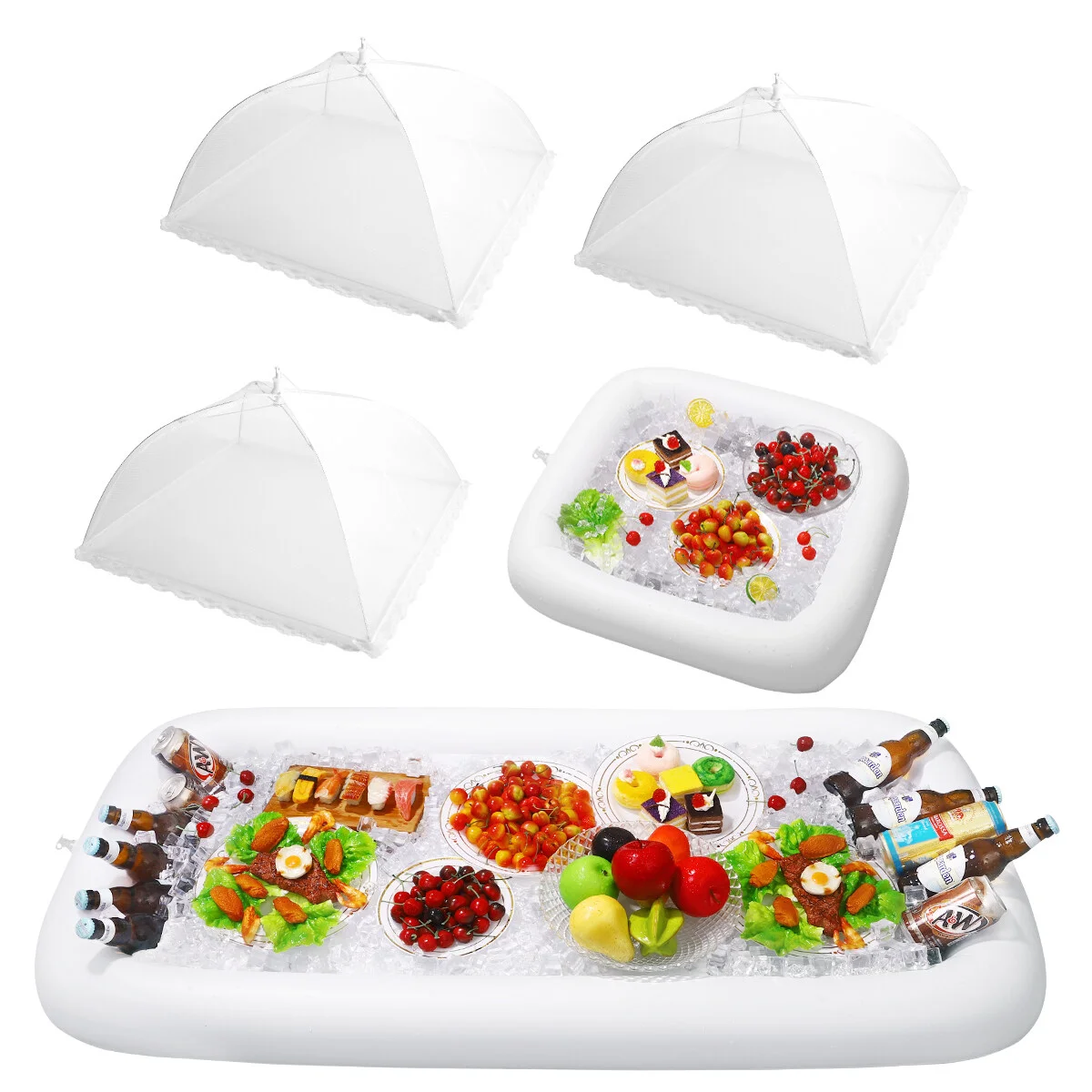

Serving Bar and Mesh Cover Screen Tent set, Party Supplies Set for Picnics Pool Bar Party Accessories, Bar in 2 Sizes with